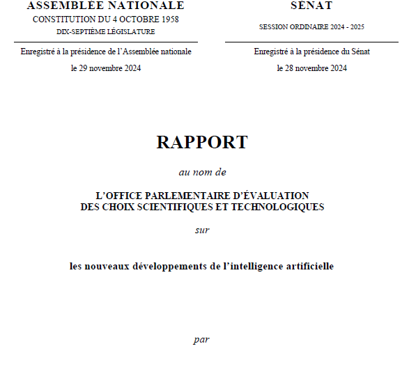 Nouveau rapport sur l’IA par le Sénat : « Chat GPT, et après ? »