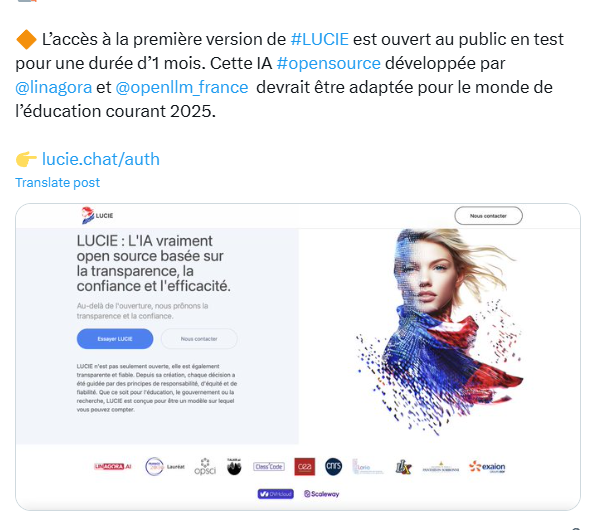 Analyse du lancement (manqué) de LUCIE, LLM open source français