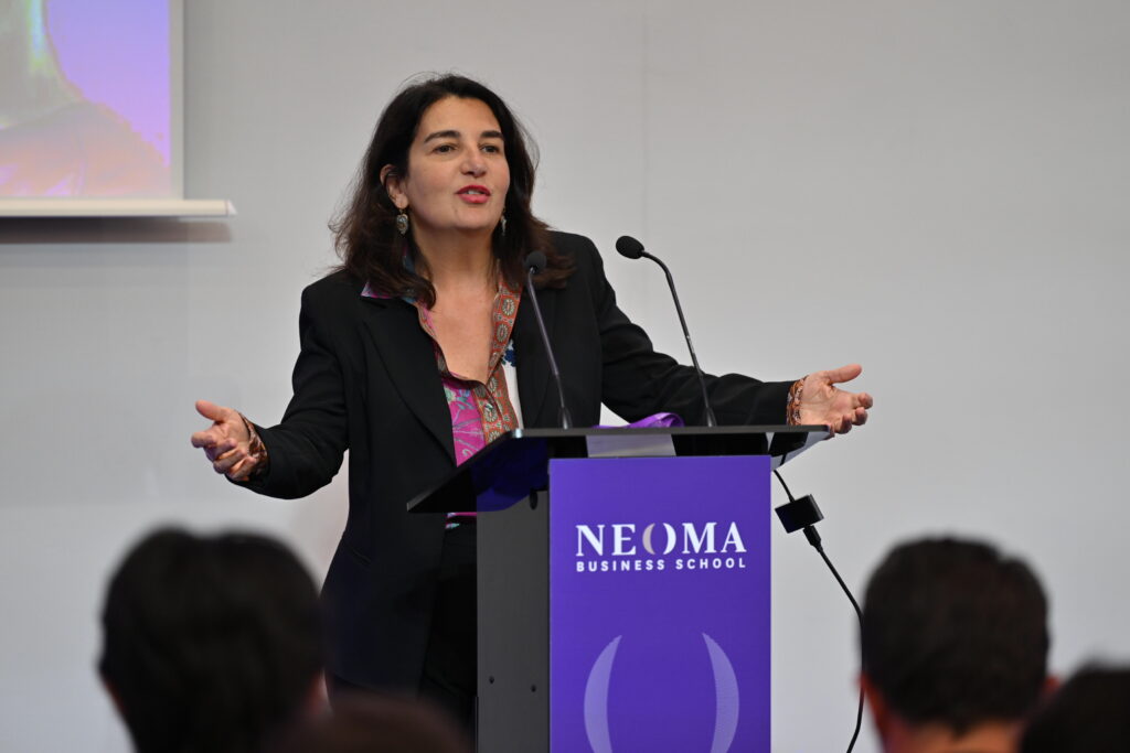 Delphine Manceau, Directrice Générale de NEOMA et Présidente de la CGE à l'événement NEOMA IA et ESR, seconde édition.