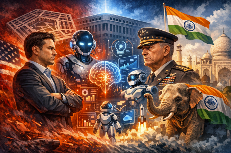 Illustration des actualités IA 2026 : géopolitique, agents autonomes et IA marketing