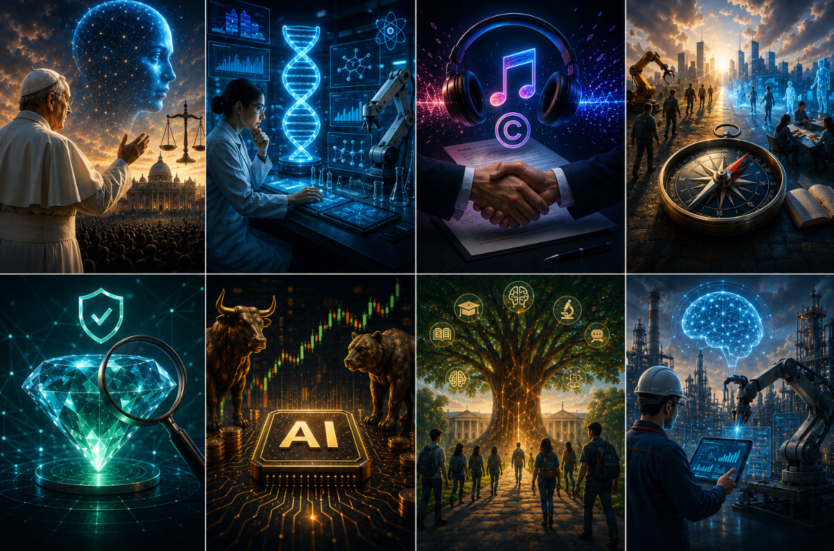 Stratégie IA : le pape, Universal Music, Anthropic Opus 4.8, NEOMA, Mistral AI, Open AI, Google AI agents